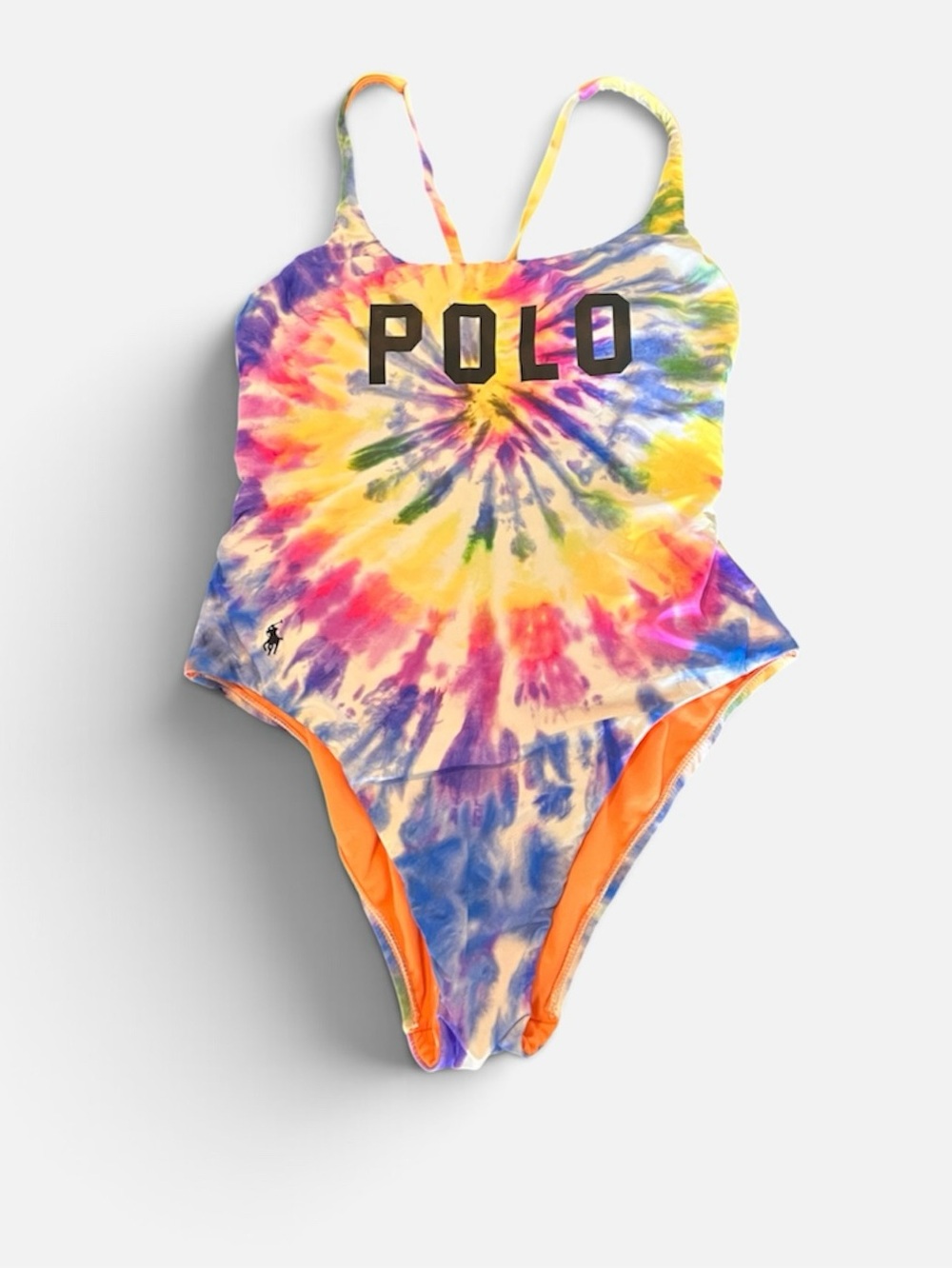 Polo Ralph Lauren Tie Dye One Piece Swimsuit Medium M Cross Back Bathing Suit
